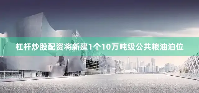 杠杆炒股配资将新建1个10万吨级公共粮油泊位